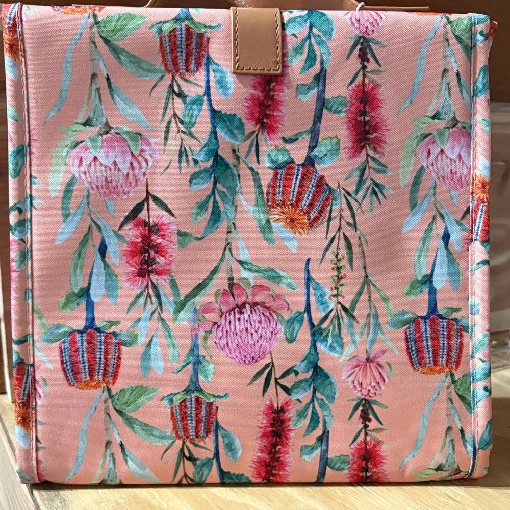 Banz Waratah Apricot Floral Insulated Lunch Tote Bag New